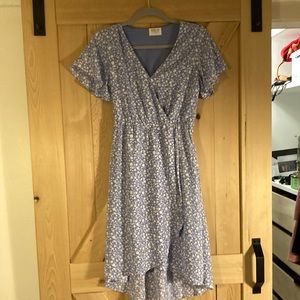 Light blue floral midi dress